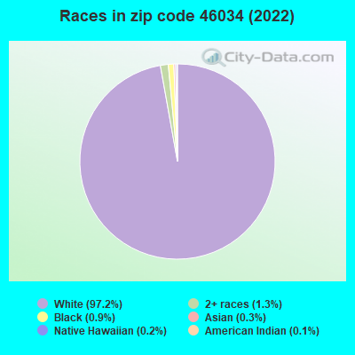Races in zip code 46034 (2022)