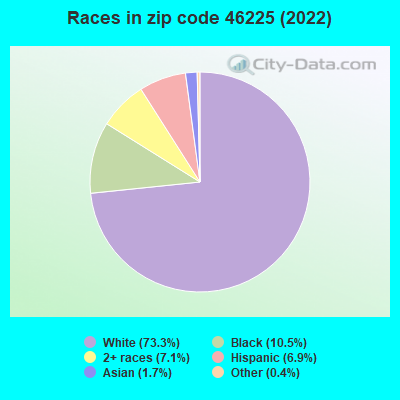 Races in zip code 46225 (2021)