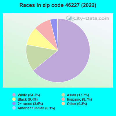 Races in zip code 46227 (2021)