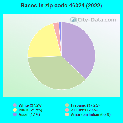 Races in zip code 46324 (2019)
