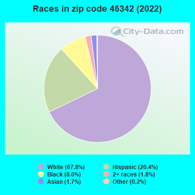 Races in zip code 46342 (2019)