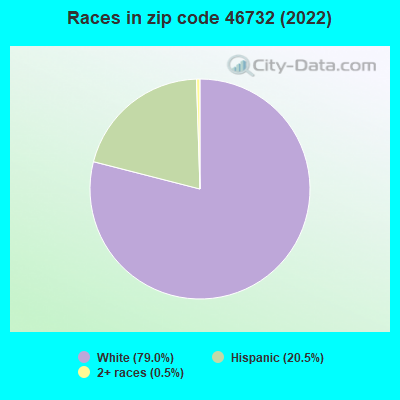 Races in zip code 46732 (2022)