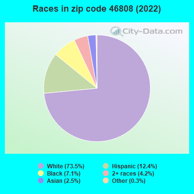 Races in zip code 46808 (2022)