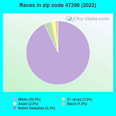 Races in zip code 47396 (2019)