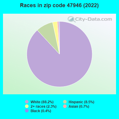 Races in zip code 47946 (2019)