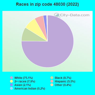 Races in zip code 48030 (2021)