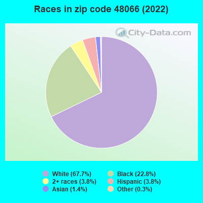 Races in zip code 48066 (2019)