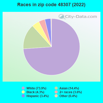 Races in zip code 48307 (2022)