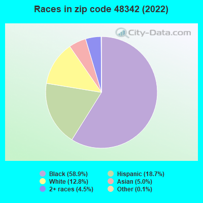Races in zip code 48342 (2019)