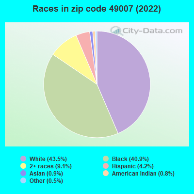 Races in zip code 49007 (2019)