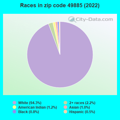 Races in zip code 49885 (2022)