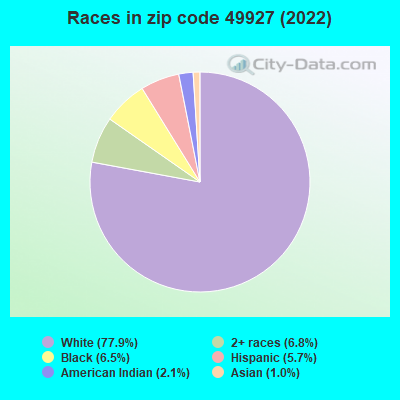 Races in zip code 49927 (2019)