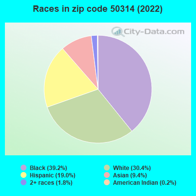 Races in zip code 50314 (2021)