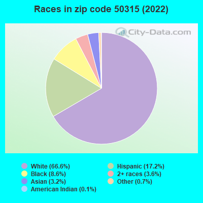 Races in zip code 50315 (2019)