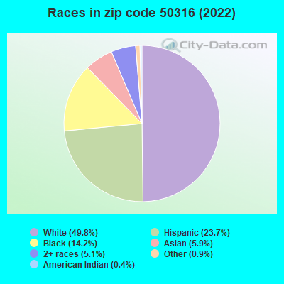 Races in zip code 50316 (2021)
