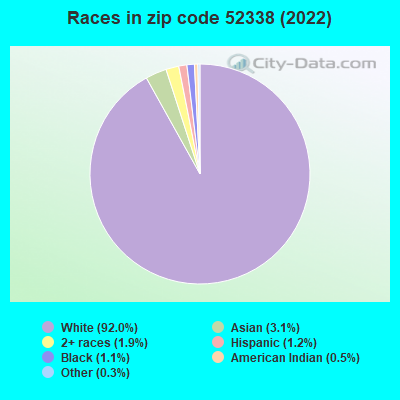 Races in zip code 52338 (2022)