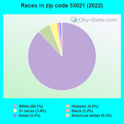 Races in zip code 53021 (2019)