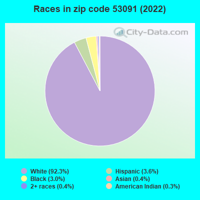 Races in zip code 53091 (2022)