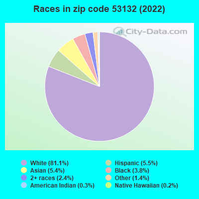 Races in zip code 53132 (2019)