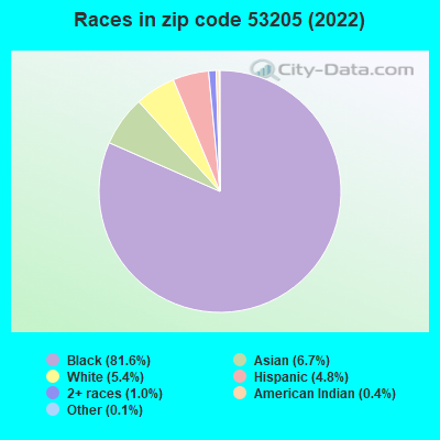 Races in zip code 53205 (2021)