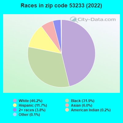 Races in zip code 53233 (2021)