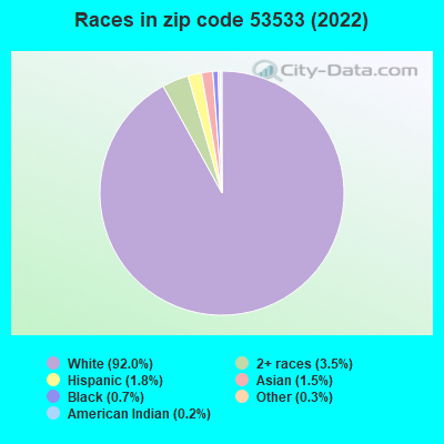 Races in zip code 53533 (2022)