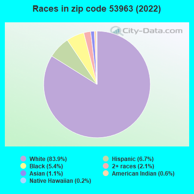 Races in zip code 53963 (2019)