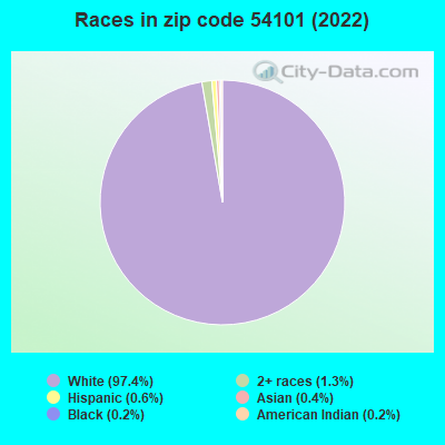 Races in zip code 54101 (2022)