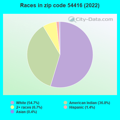Races in zip code 54416 (2019)