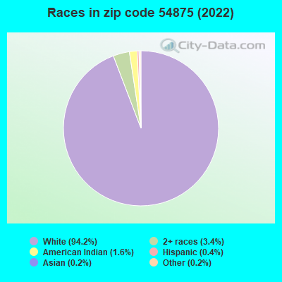 Races in zip code 54875 (2022)