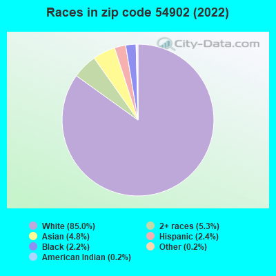 Races in zip code 54902 (2019)