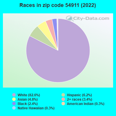 Races in zip code 54911 (2019)
