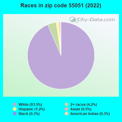 Races in zip code 55051 (2019)