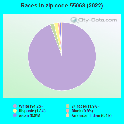 Races in zip code 55063 (2022)