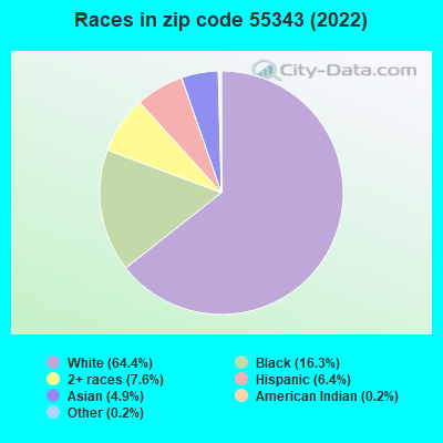 Races in zip code 55343 (2019)
