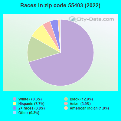 Races in zip code 55403 (2022)