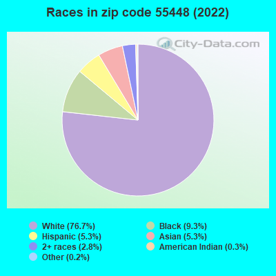 Races in zip code 55448 (2019)