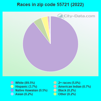 Races in zip code 55721 (2022)