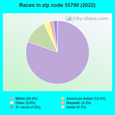 Races in zip code 55790 (2022)