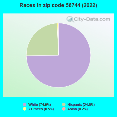 Races in zip code 56744 (2022)