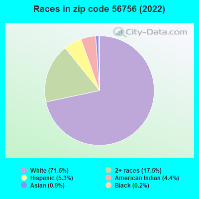 Races in zip code 56756 (2022)