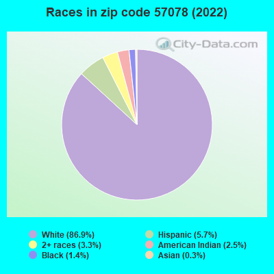 Races in zip code 57078 (2021)