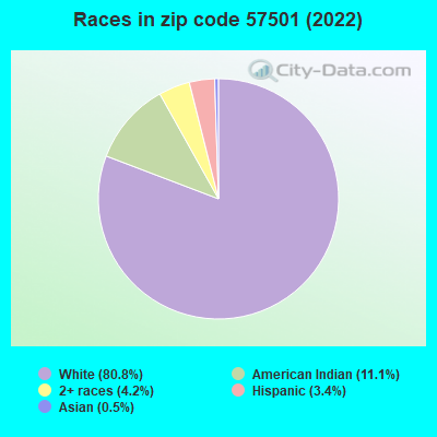 Races in zip code 57501 (2022)