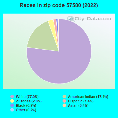 Races in zip code 57580 (2022)