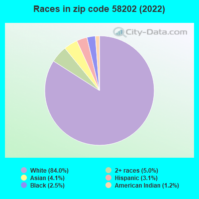 Races in zip code 58202 (2022)