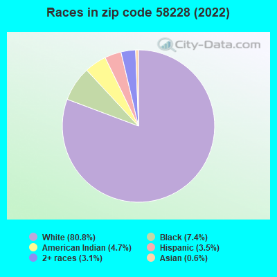 Races in zip code 58228 (2022)