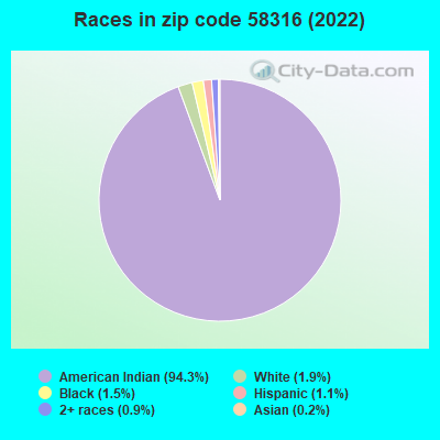 Races in zip code 58316 (2022)