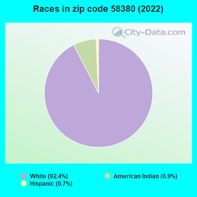 Races in zip code 58380 (2019)