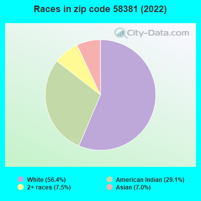 Races in zip code 58381 (2022)