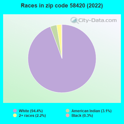 Races in zip code 58420 (2022)